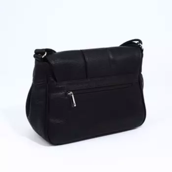 Сумка-мессенджер на магните, наружный карман, длинный ремень, цвет чёрный