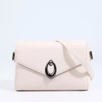 Сумка женская мессенджер на магните, 241015 см, однотонная, белая