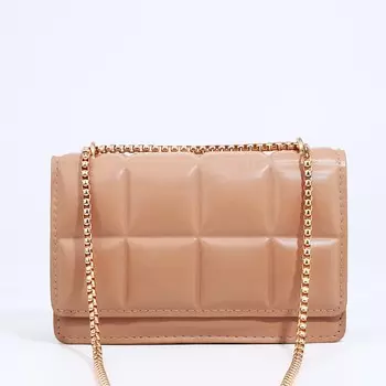 Сумка женская мессенджер на магните, 20612 см, бежевая