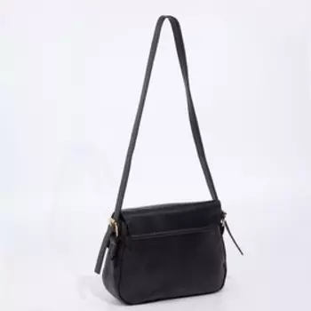 Сумка женская мессенджер на клапане, 23617 см, чёрная