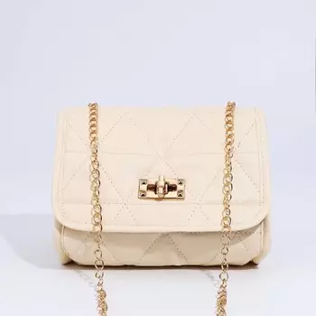 Сумка-мессенджер на застёжке, цвет бежевый