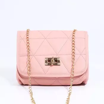 Сумка-мессенджер на застёжке, цвет розовый