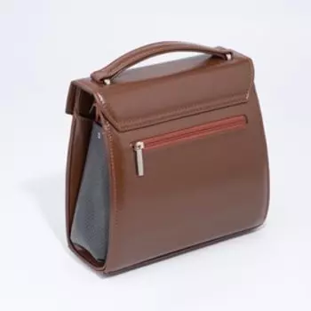 Сумка-мессенджер на клапане, 2 наружных кармана, регулируемый ремень, цвет коричневый