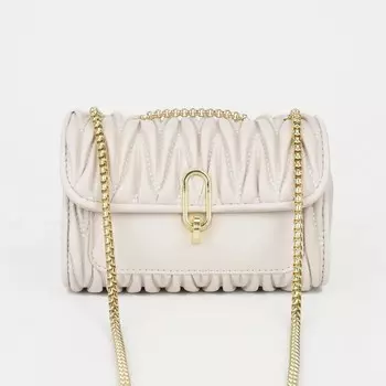 Сумка женская мессенджер на клапане, 191011 см, бежевая