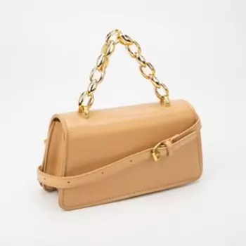 Сумка-мессенджер на клапане, цвет бежевый