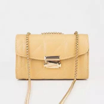 Сумка-мессенджер на застёжке, цвет бежевый