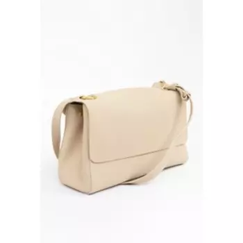 Сумка мессенджер, отдел на клапане, цвет бежевый 30х11х18см
