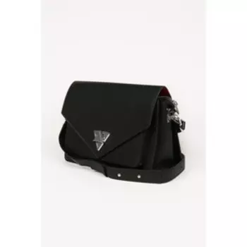 Сумка мессенджер, отдел на клапане, цвет черный 26х10х20см