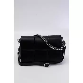 Сумка мессенджер, отдел на клапане, цвет черный 27х11х18см