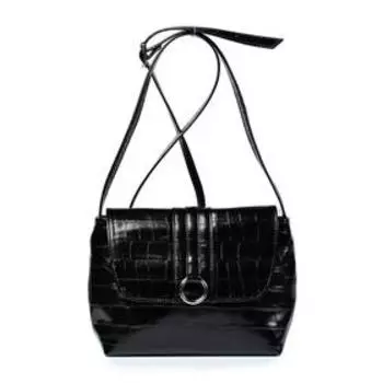 Сумка мессенджер, отдел на клапане, цвет черный 28х18,5х9,5см