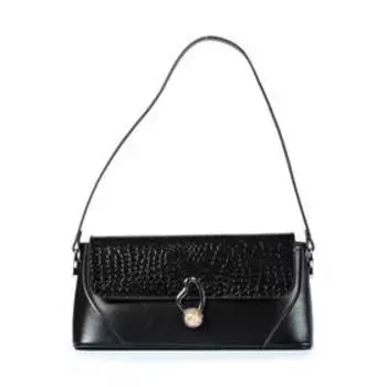 Сумка мессенджер, отдел на клапане, цвет чёрный