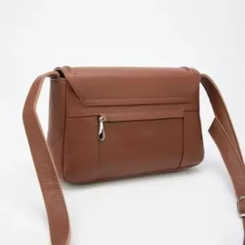 Сумка-мессенджер, отдел на клапане, цвет коричневый