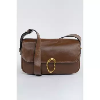 Сумка мессенджер, отдел на клапане, цвет коричневый 25х12х14см