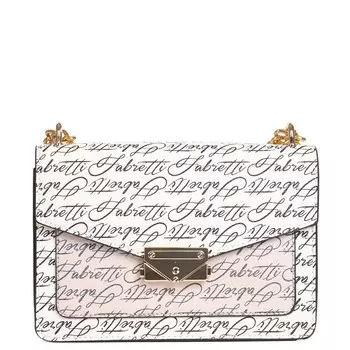 Сумка мессенджер, отдел на клапане, цвет кремовый/розовый 14х20х8см