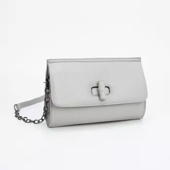 Сумка-мессенджер на клапане, цвет серый