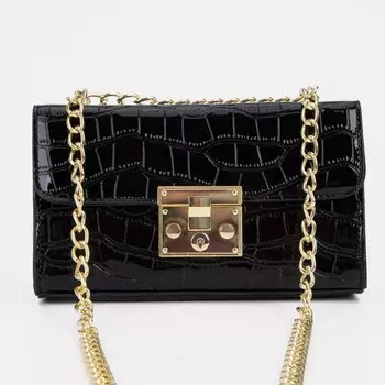 Сумка-мессенджер на застёжке, цвет чёрный