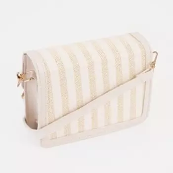 Сумка женская на клапане, цвет бежевый