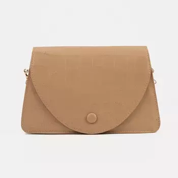 Сумка женская на клапане, цвет бежевый