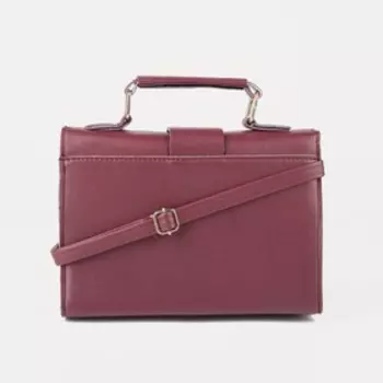 Сумка-мессенджер, отдел на клапане, длинный ремень, цвет бордовый