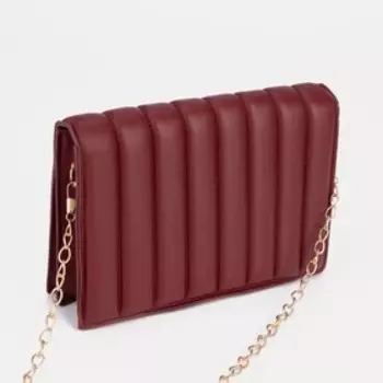 Сумка-мессенджер на клапане, длинный ремень, цвет бордовый