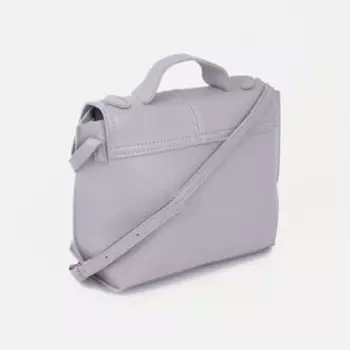 Сумка-мессенджер на клапане, длинный ремень, цвет сиреневый