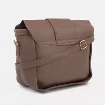 Сумка-мессенджер на клапане, длинный ремень, цвет тёмно- коричневый