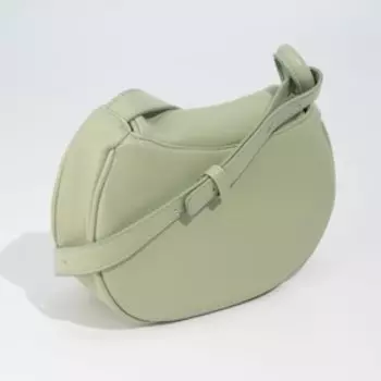 Сумка-мессенджер на клапане, длинный ремень, цвет зелёный