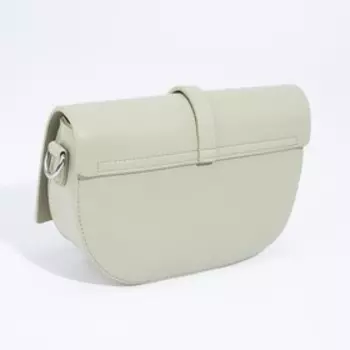 Сумка-мессенджер на клапане, длинный ремень, цвет зелёный