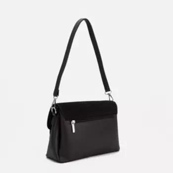 Сумка-мессенджер на клапане, наружный карман, 2 ремня, цвет коричневый