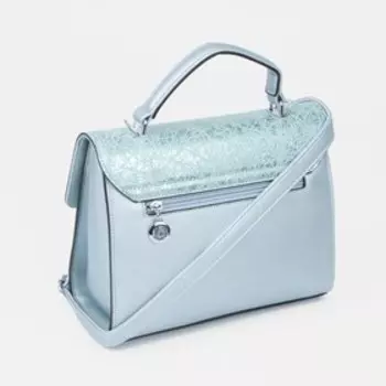 Сумка-мессенджер на клапане, наружный карман, цвет голубой