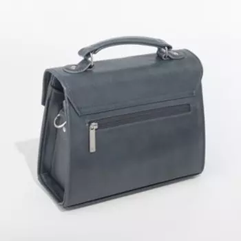 Сумка-мессенджер, отдел на клапане, наружный карман, цвет графит