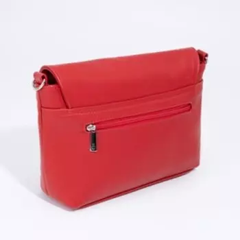 Сумка-мессенджер на клапане, наружный карман, цвет красный