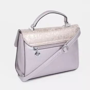 Сумка-мессенджер на клапане, наружный карман, цвет сиреневый