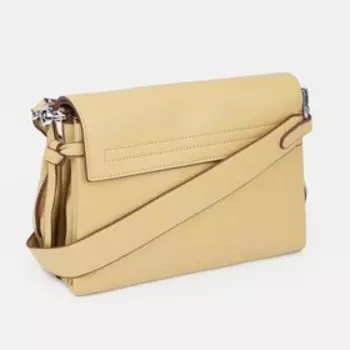 Сумка-мессенджер на клапане, наружный карман, цвет жёлтый