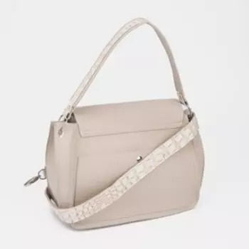 Сумка-мессенджер А-тон на магните, длинный ремень, цвет бежевый