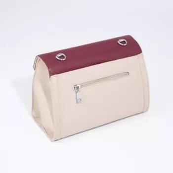 Сумка-мессенджер на клапане, цвет коричневый/бордовый