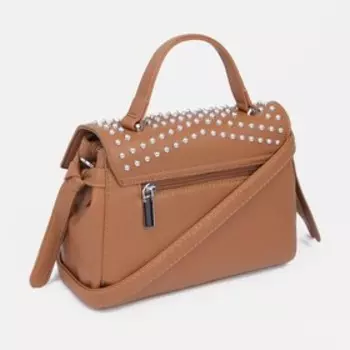 Сумка-мессенджер на клапане, наружный карман, длинный ремень, цвет рыжий