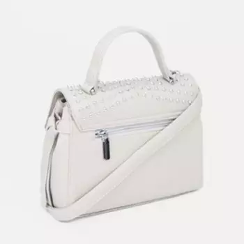 Сумка-мессенджер на клапане, наружный карман, длинный ремень, цвет серый