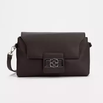 Сумка-мессенджер на клапане, наружный карман, длинный ремень, цвет тёмно-коричневый