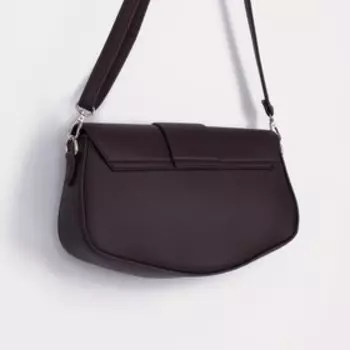 Сумка-мессенджер на клапане, наружный карман, длинный ремень, цвет тёмно-коричневый