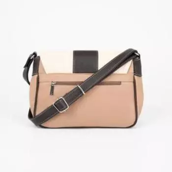 Сумка-мессенджер на клапане, цвет бежевый/молочный