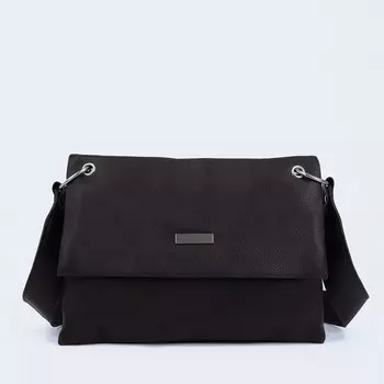 Сумка-мессенджер на клапане, цвет коричневый