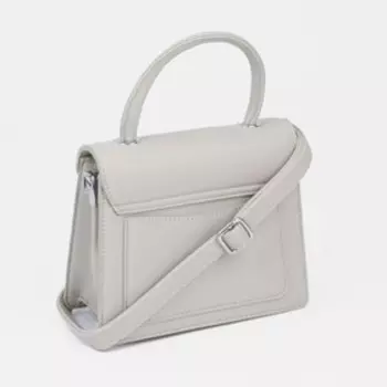 Сумка-мессенджер на клапане, наружный карман, регулируемый ремень, цвет серый