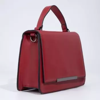 Сумка-мессенджер, отдел на молнии, наружный карман, длинный ремень, цвет красный