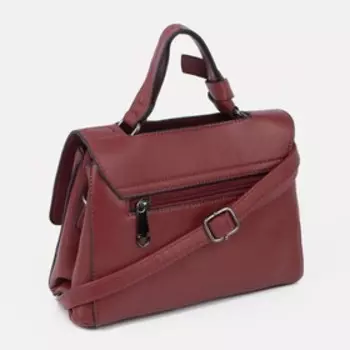 Сумка-мессенджер на молнии, наружный карман, длинный ремень, цвет красный