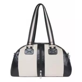 Сумка молодежная, молния, цвет черно-бежевый 430x240x150