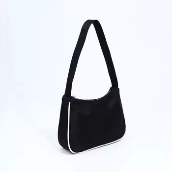 Сумка молодёжная на молнии, цвет чёрный