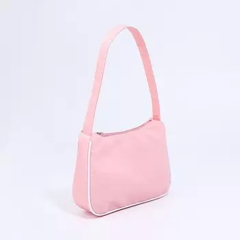 Сумка молодёжная на молнии, цвет розовый