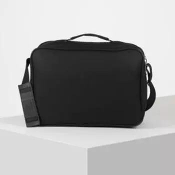 Сумка мужская, 2 отдела на молниях, 2 наружных кармана, цвет чёрный