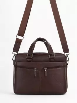 Сумка мужская деловая Fidelio Largo, с карманами, коричневая